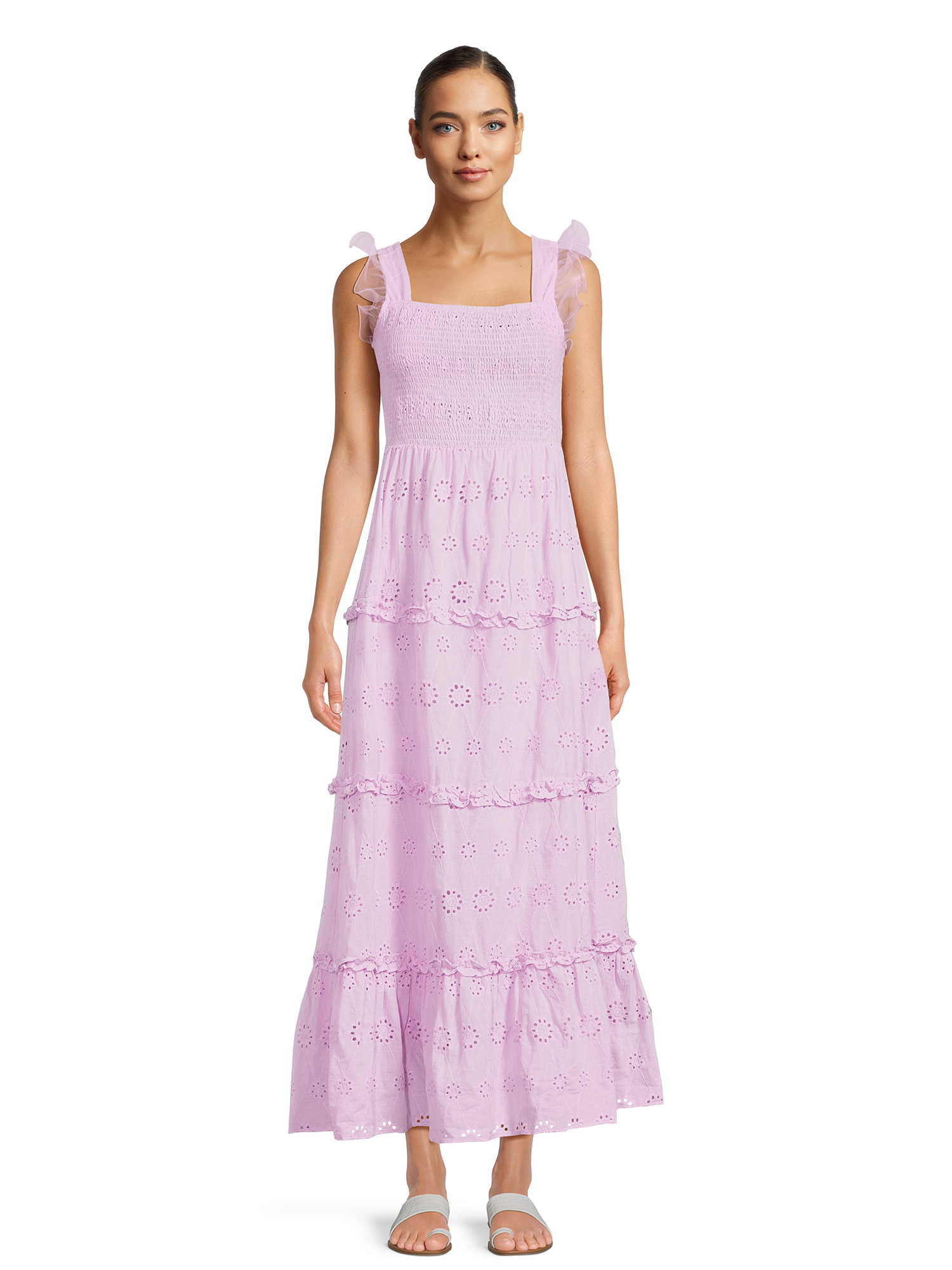 Label Rail x CheapChicFinds Women's Tiered Broderie Maxi Dress - image 4 of 7