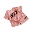 thumbnail image 3 of Summer Digital 1977 Print T-Shorts Two-piece Set Fashion Kids Loungewear Boutique Clothing Sportswear Children Suit Pink 120, 3 of 10