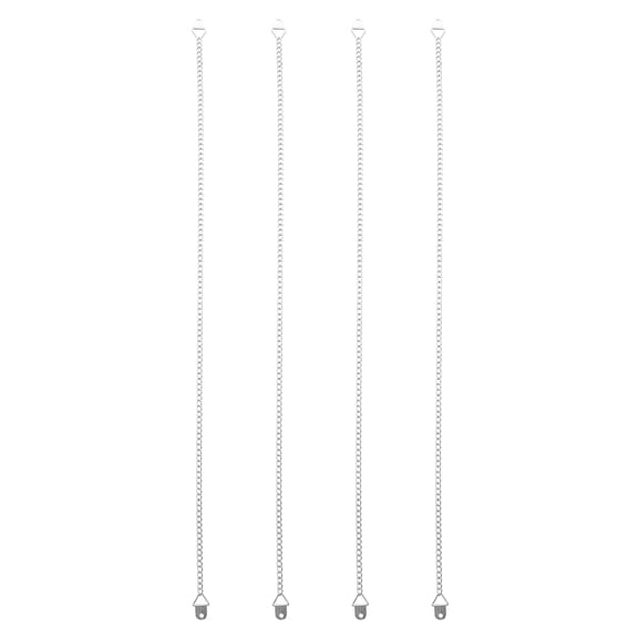 FENGGUIQU 4Pcs Plated Silver Iron Hanging Chain for Hanging Use with Good Load Bearing Capacity