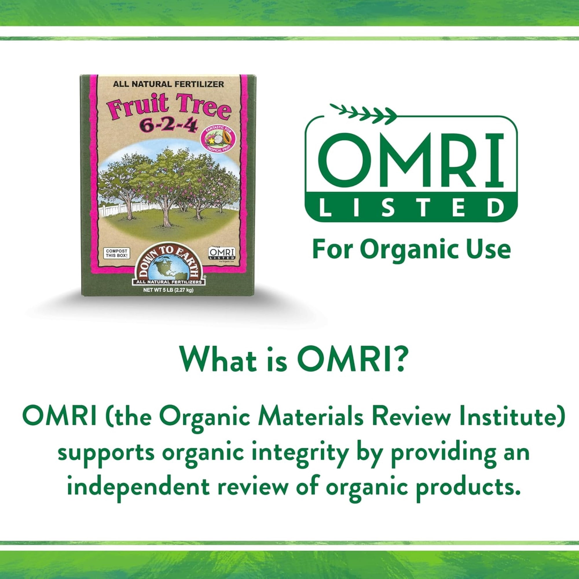Down To Earth Fruit Tree 6-2-4 Organic Plant Food, 40 lb Bag