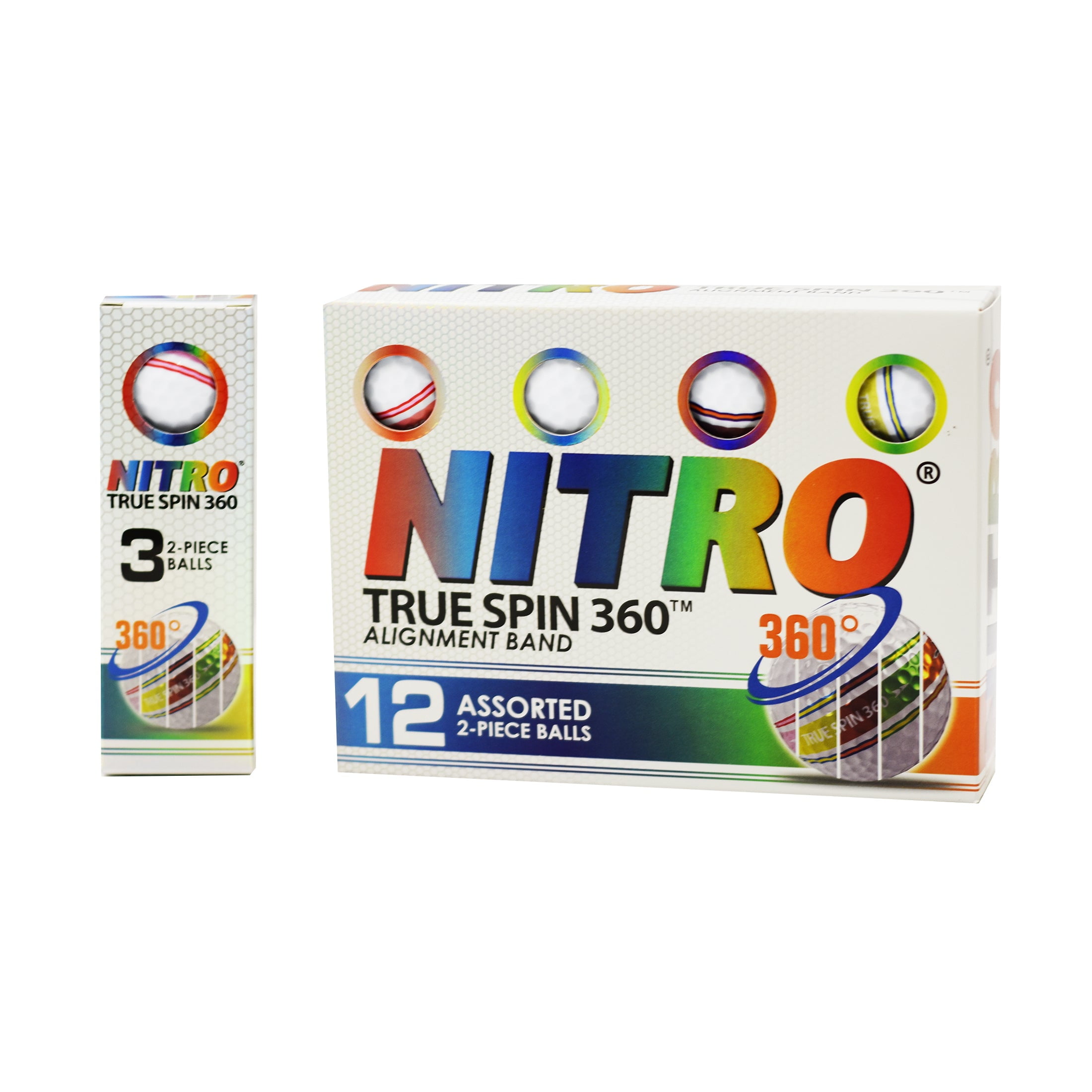 (4 pack) Nitro Truespin 360 Golf Balls 12pk