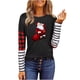 thumbnail image 2 of Pntutb Mujeres Moda Patchwork Cuello Redondo Navidad Mangas Largas tops Blusa Pullover Sudadera Pntutb Pntutb-5967, 2 of 4