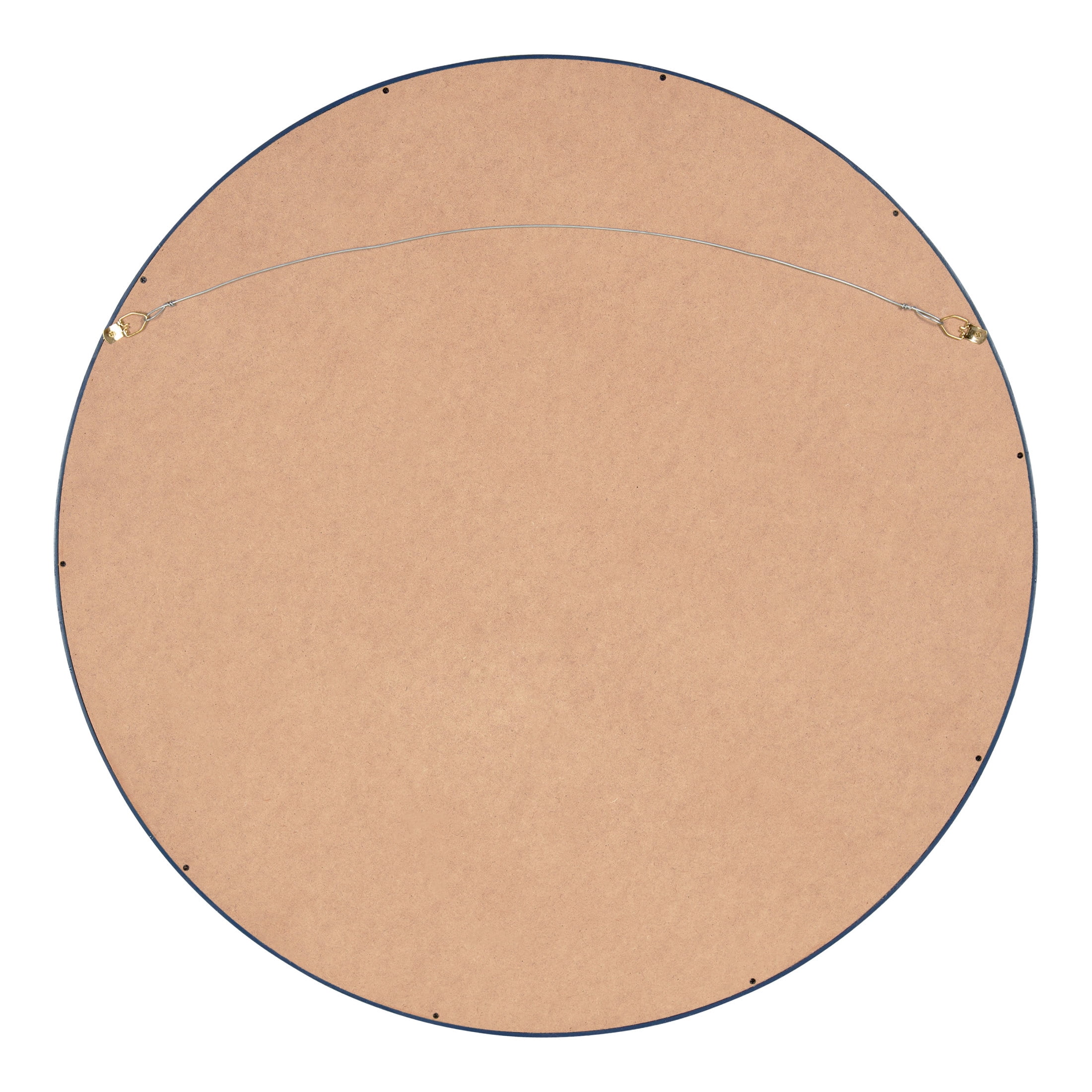 Kate and Laurel Travis Round Wood Wall Mirror, 26 Inch Diameter, Navy Blue, Modern Circle Mirror for Use as Bathroom Mirror for Over Sink or Cute Dorm Room Decor