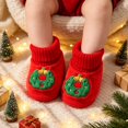 thumbnail image 5 of Miaouyo Baby Christmas Booties Knit Patchwork Winter Warm Soft Sole Shoes, 5 of 8