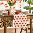 thumbnail image 4 of Valentine Day Table Runner Valentine's Day Table Runner Festive Decor for Weddings Banquets Parties Heart Patterned Heat-resistant Non-slip 3 for Home, 4 of 8