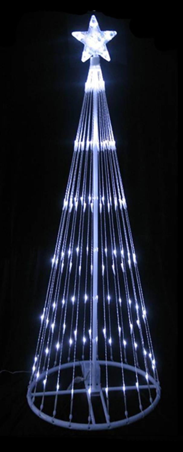 12' Pure White LED Light Show Cone Christmas Tree Lighted Outdoor Decoration - Walmart.com ...