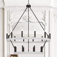 thumbnail image 4 of Vanity Art Farmhouse Vintage 20-Lights Wagon Wheel Chandelier Lighting Ceiling Light Fixtures for Living Room 10588-CW-BK, 4 of 9