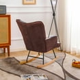 thumbnail image 4 of Rocking Chair, Tufted Upholstered Rocking Chair for Nursery, Comfy Wingback Glider Rocker with Safe Solid Wood Base for Living Room Bedroom Balcony, 4 of 14