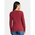 thumbnail image 3 of Time and Tru Women's Thermal Tee with Long Sleeves, Size XS-XXXL, 3 of 5