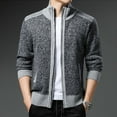 thumbnail image 2 of Men's Cardigan Sweaters Casual Full Zip Sweaters Knitted Cardigan with Pockets,Dark Gray,2XL, 2 of 8