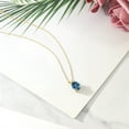 thumbnail image 4 of Gem Stone King 14K Yellow Gold Millennium Blue Mystic Topaz Solitaire Pendant Necklace for Women | 3.00 Cttw | Gemstone November Birthstone | Oval 10X8MM | with 18 inch Silver Chain, 4 of 4