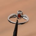 thumbnail image 3 of natural garnet ring wedding ring January birthstone oval cut gemstone red gems sterling silver ring, 3 of 3
