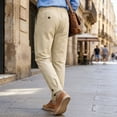thumbnail image 5 of LIaqionyy Men's Pants Lightweight Drawstring Elastic Waist Straight Leg Casual Fashion Trousers with Pockets, 5 of 8