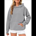 thumbnail image 2 of Sudadera con Capucha para Mujer, de Forro Extragrande, de Larga, Cómoda e Informal, Estilo Otoño 2025, Y2K Gris L, 2 of 8
