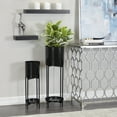 thumbnail image 2 of CosmoLiving by Cosmopolitan 24", 32"H Black Metal Planter with Removable Stand (2 Count), 2 of 10