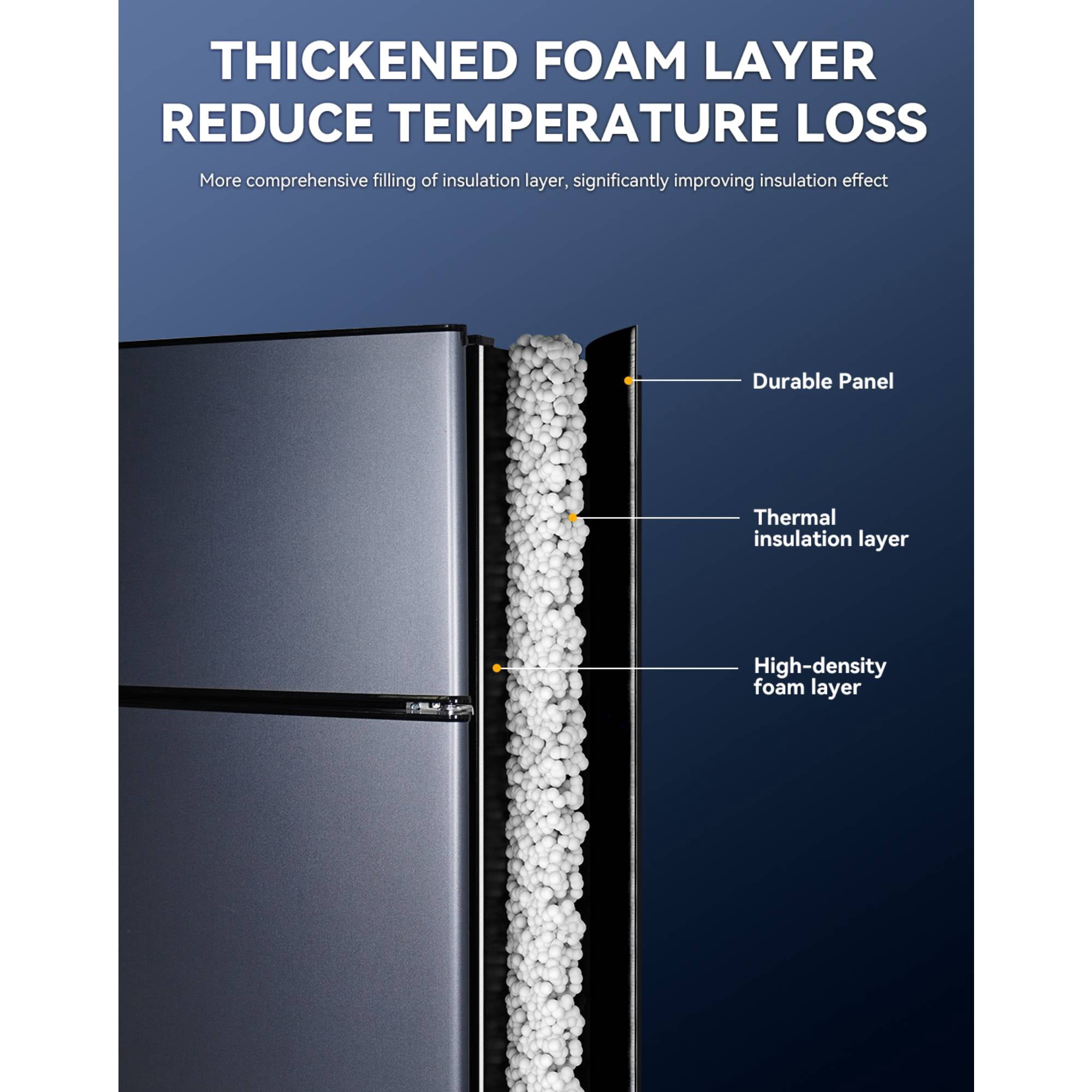 8.5 Cu.ft Refrigerator/Freezer Combo Large Capacity 2 Door Fridge Adjustable Thermostat Refrigerator for Apartment, Office, Kitchen