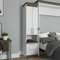 thumbnail image 2 of Pemberly Row 20" Storage Cabinet with Pull-Out Shelf in White and Walnut Gray, 2 of 13