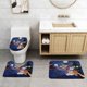 thumbnail image 2 of Pato Darkwing Juego de 3 alfombras de baño de coral fleece: tapete de baño + alfombra de inodoro en forma de U + funda de tapa de inodoro en forma de O, 2 of 6