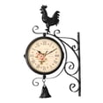 thumbnail image 3 of Reloj de pared de doble para interiores con estatua de pollo de hierro, portátil, giratorio 360 grados, silencioso, para decoración de dormitorio, 3 of 9