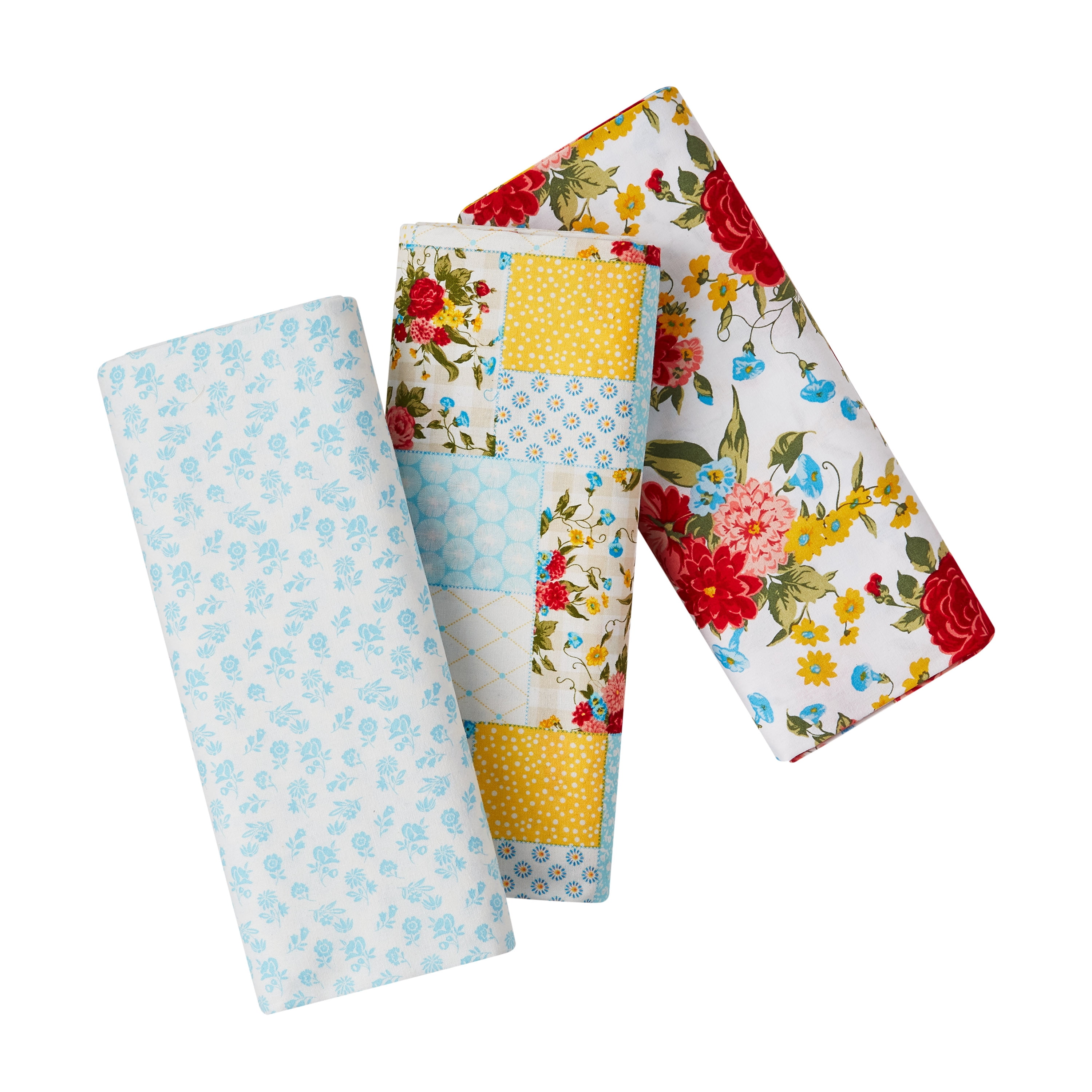 The Pioneer Woman 44" x 3 Yard Cotton Sweet Rose Precut Fabric, White