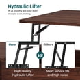 thumbnail image 5 of edx Wooden Lift Top Coffee Table with Hidden Compartments and Adjustable Shelves - Ideal for Small Homes, Apartments, Reception Rooms, Dark Brown, 5 of 11