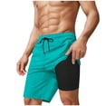 thumbnail image 1 of Mens Vestido Pantalones Doble Capa Elástica Cintura Luz Fuga para Secar Pantalones de Baño de Moda para Hombres, 1 of 7
