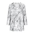 thumbnail image 6 of 3/4 Length Sleeve Womens Tops V Neck Front Pleated Graphic T-Shirts Casual Dressy Blouses Fall Spring Tshirts (XL, Gray), 6 of 6