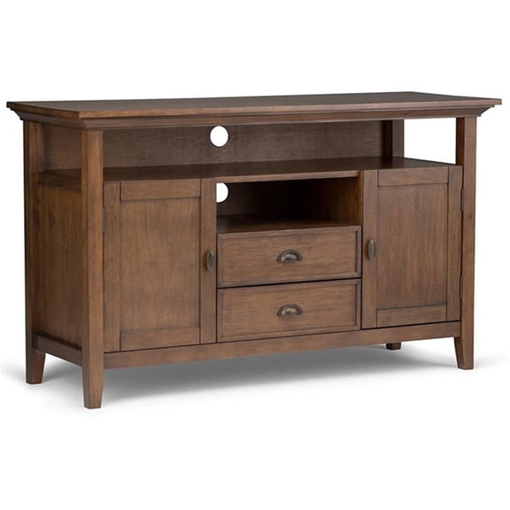 Trent Home Solid Wood 54 " Transitional TV Media Stand in Rustic Brown
