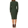 thumbnail image 3 of Vestido Midi Casual de Manga Larga con Cintura Ajustable para Mujeres Inspire Chic en Verde M, 3 of 5