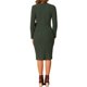 thumbnail image 3 of Vestido Midi Casual de Manga Larga con Cintura Ajustable para Mujeres Inspire Chic en Verde M, 3 of 5