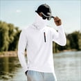thumbnail image 5 of Havenx Mens UPF 50+ Fishing Shirts Long Sleeve Uv Protection Shirt with Zip Pockets Quick Dry Hooded Hoodie Shirt with Mask Cooling Lightweight Outdoor Hiking Fishing Blouses,White L, 5 of 6
