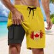 thumbnail image 1 of WILLBEST Pantalones Cortos Deportivos para Hombre, de Verano, con Estampado de Moda, de Doble Capa Interior, para Playa y con Bolsillo, 1 of 3