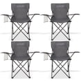 thumbnail image 1 of Sillas Plegables para Camping Pesca Playa y Exteriores Lona Impermebale Porta Vaso Ligera Sillas para Exterior Ergonomica con Estructura de Acero y Funda Transportadora Set de 4 Sillas Gris, 1 of 5