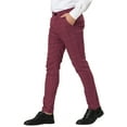 thumbnail image 5 of INSPIRE CHIC Men's Plaid Dress Slim Fit Checked Business Pants with Pockets 34 Red, 5 of 7