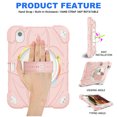thumbnail image 3 of For iPad Mini 7th/6th Gen 8.3"(2024/2021) Case,Kids Friendly,With Rotatable Adjustable Hand Strap,Retractable Kickstand,Shoulder Strap,Shockproof Anti-fall Rugged Heavy Duty Case,Pink, 3 of 11