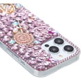 thumbnail image 3 of for iPhone 14 Bling Glitter Case, Girls Women Kids 3D Luxury Sparkle Diamond Crystal Rhinestone Lollipop Protective with Strap Case Cover for iPhone 14 6.1 inch (Pink), 3 of 10