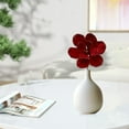 thumbnail image 5 of Christmas Flower Decoration, Christmas Artificial Flowers, Glitter Christmas Floral Arrangement for Holiday Home Decoration, Durable High Simulation Material, 25cm Size, White and Burgundy Colors, 5 of 8