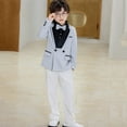 thumbnail image 5 of KyCheLot Boys 4 Piece Outfit Formal Lapel Jacket Long Sleeve Dress Shirts and Suit Pants with Bow Tie Wedding 1-13Years, 5 of 6