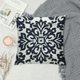 thumbnail image 2 of Shiartex Canvas Decorative Cushion Covers Navy Blue Bohemian Flower Throw Pillow Covers 22x22in, 2 of 5