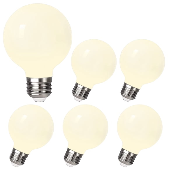 HORKEY Foco LED Moderna Bombilla Edison 6 Pza G25(g80) 5w E26 Luz Calida (Luz cálida-6 paquetes)
