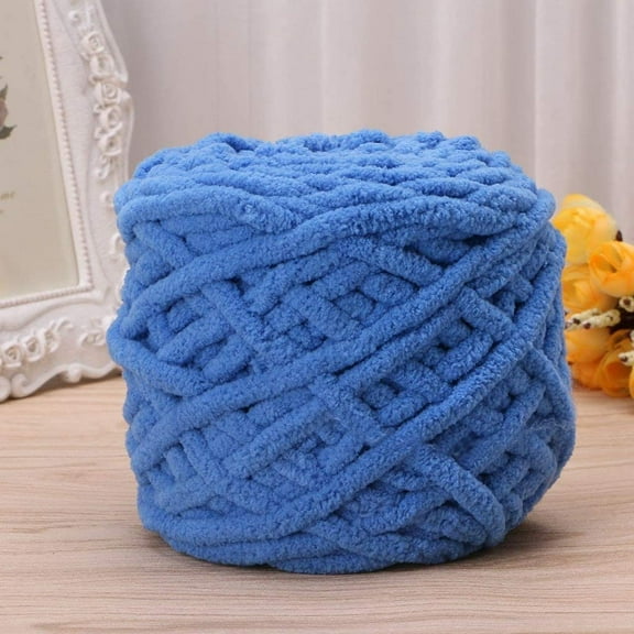 XmhyTop 100g/1ball Soft Cotton Hand Knitting Yarn Super Chunky Bulky Woven Worested Yarn for Crochet (Blue)