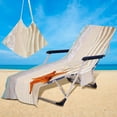 thumbnail image 5 of Fwttom Lounge Chair Towel Cover, Beach Chair Cover Beach Bag with Side Pockets Microfiber Lounge Chair Beach Towel Chair Cover, 5 of 7