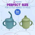 thumbnail image 3 of Paquete de 2 Vasos de Silicona con Pajitas para Bebés y Niños Pequeños (Color Cielo/menta), 3 of 6