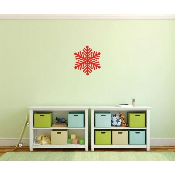 Vinyl Wall Decal Sticker : Christmas Time Snowflake Holiday Bedroom Bathroom Living Room Picture Art Peel & Stick Mural Size: 10 Inches X 15 Inches - 22 Colors Available