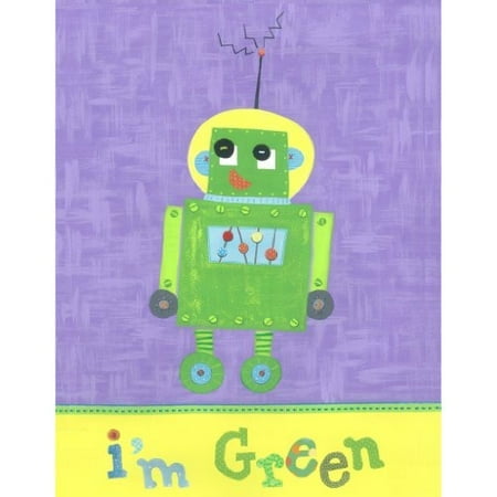 The Little Acorn Wall Art, Green Robot