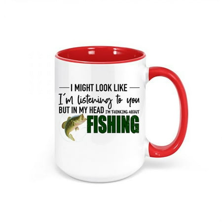

Fishing Mug Thinking About Fishing Fishing Gift Fishing Coffee Cup Fisherman Mug Gift For Fisherman Dad Mug Father s Day Gift Fish RED