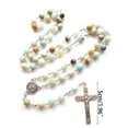 thumbnail image 5 of Natural Stone Beads Rosary Necklace Catholic Cross Pendant Necklaces for Women, 5 of 9