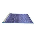 thumbnail image 2 of Ahgly Company Machine Washable Indoor Square Abstract Blue Modern Area Rugs, 7' Square, 2 of 4