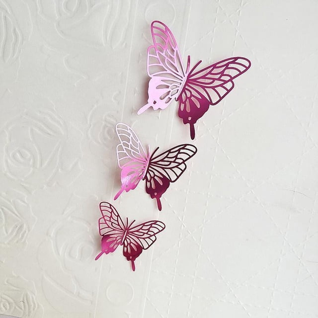 Decoración de pastel de mariposa de doble cara de papel dorado Decoración de pastel de cumpleaños Complemento para pastel Decoración de pastel Complemento para hornear