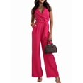 thumbnail image 3 of Women Jumpsuits Sleeveless V Neck Elegant Dressy Casual Backless Romper Summer Outfits Red XXL, 3 of 7